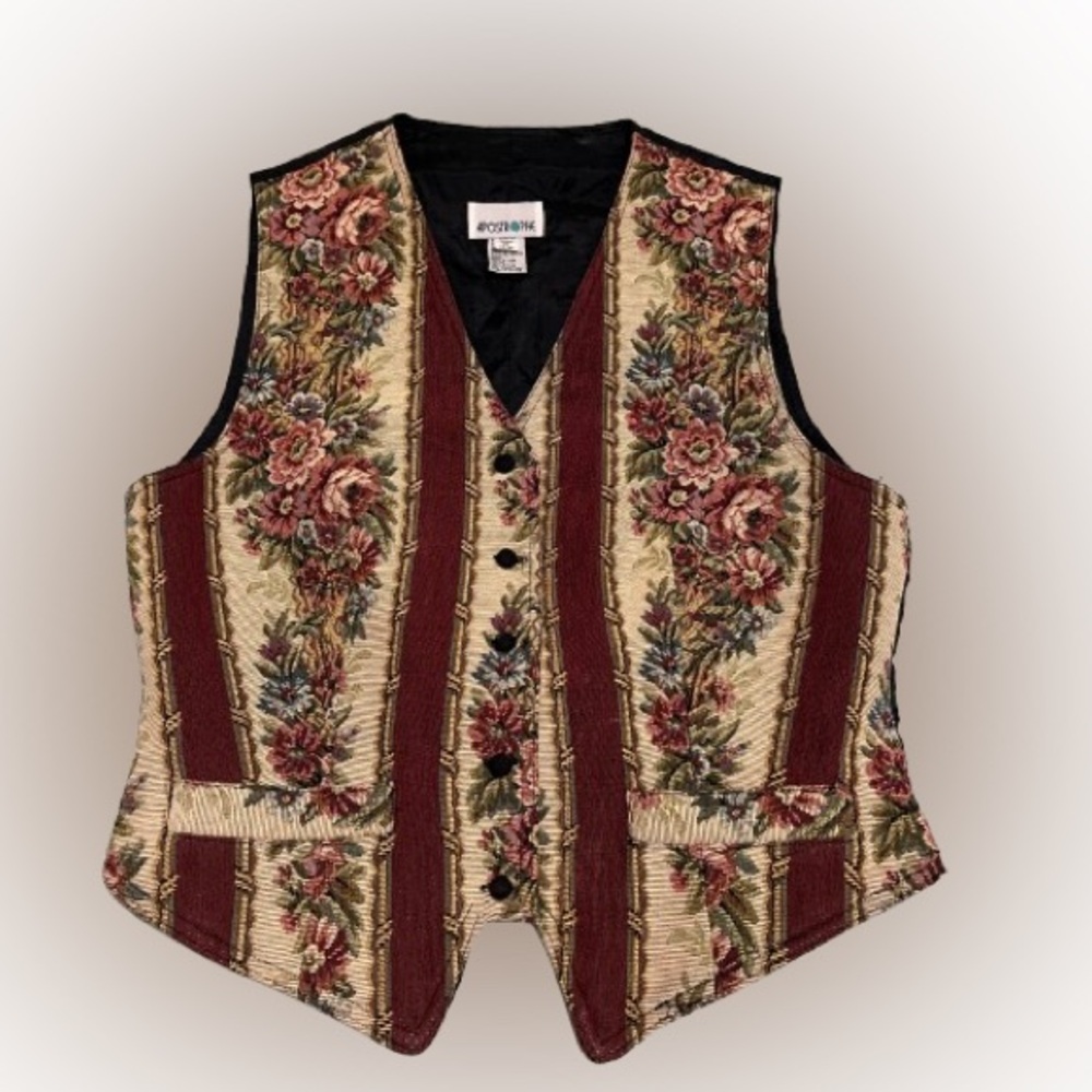 Apostrophe Tapestry Vest Vintage Sz M
